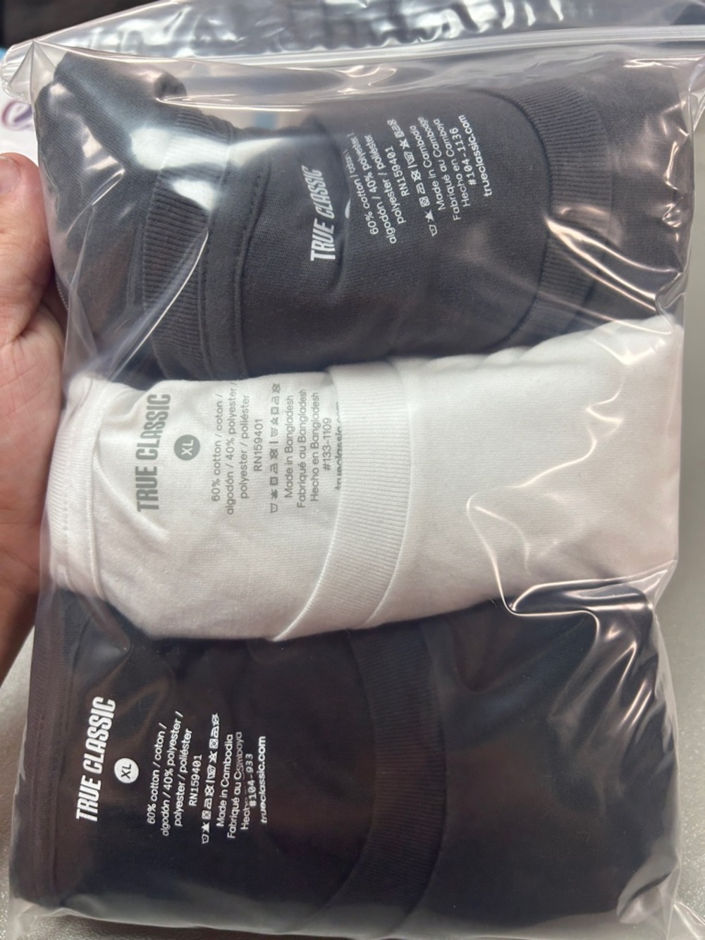 True Classic Men's Short Sleeve Crew Tee 3-Pack - Black & White
